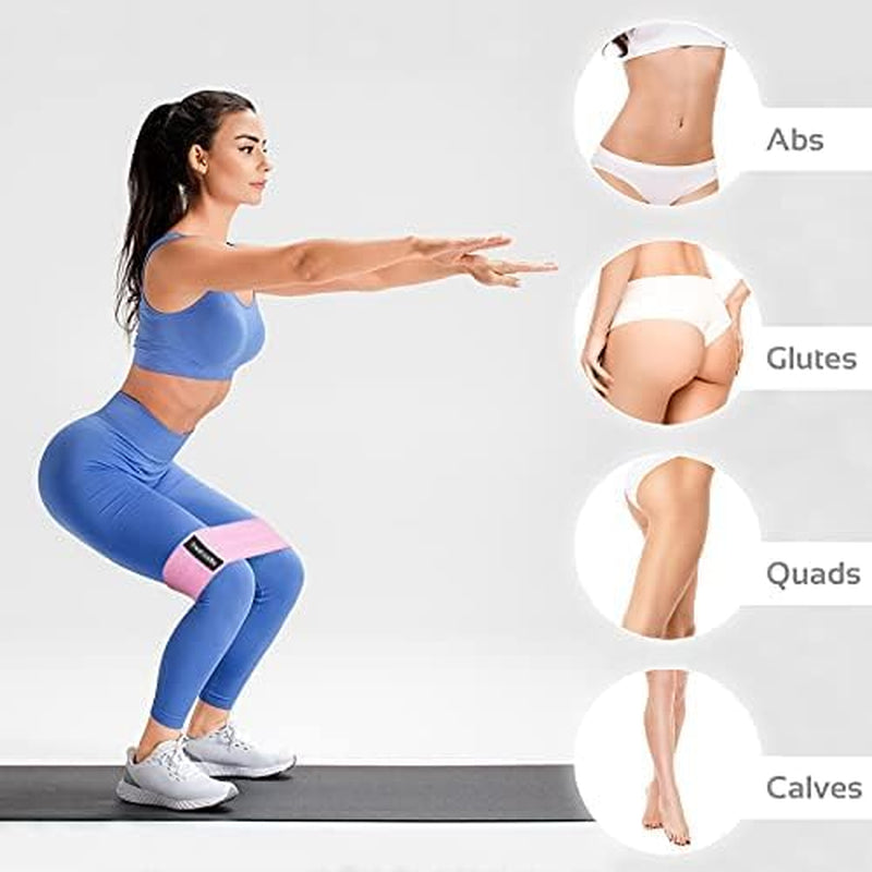 Fabric Resistance Bands - Booty & Glutes Lift, Legs & Thighs Toning, Squat & Hips, Workout Loop Bands for Home Fitness