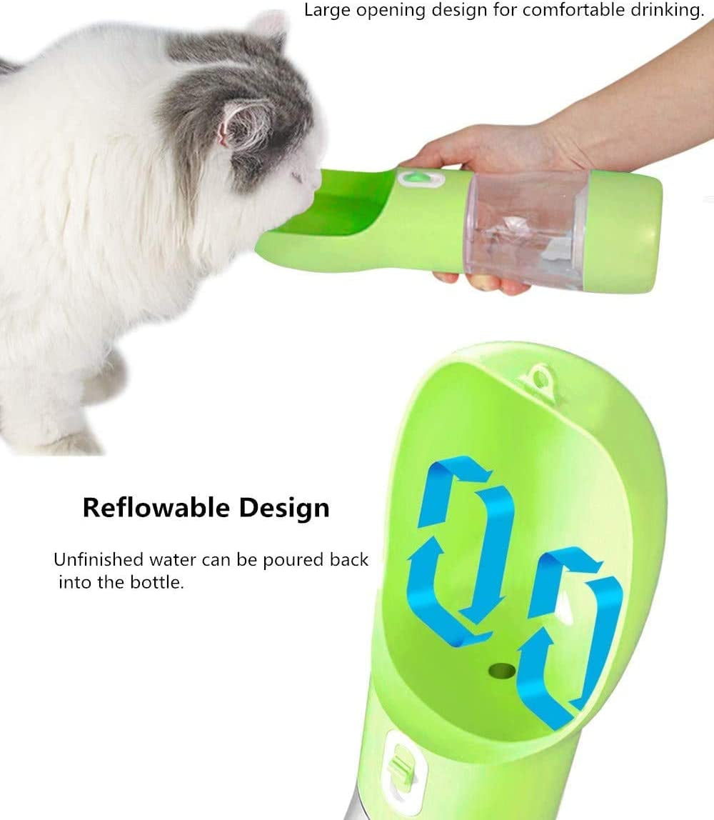 Portable Dog Water Bottle with Food Compartment - Leak Proof, 2-in-1 Travel Dispenser for Dogs on the Go
