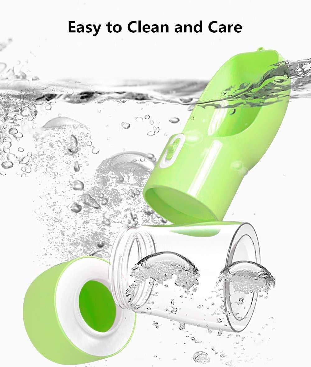 Portable Dog Water Bottle with Food Compartment - Leak Proof, 2-in-1 Travel Dispenser for Dogs on the Go