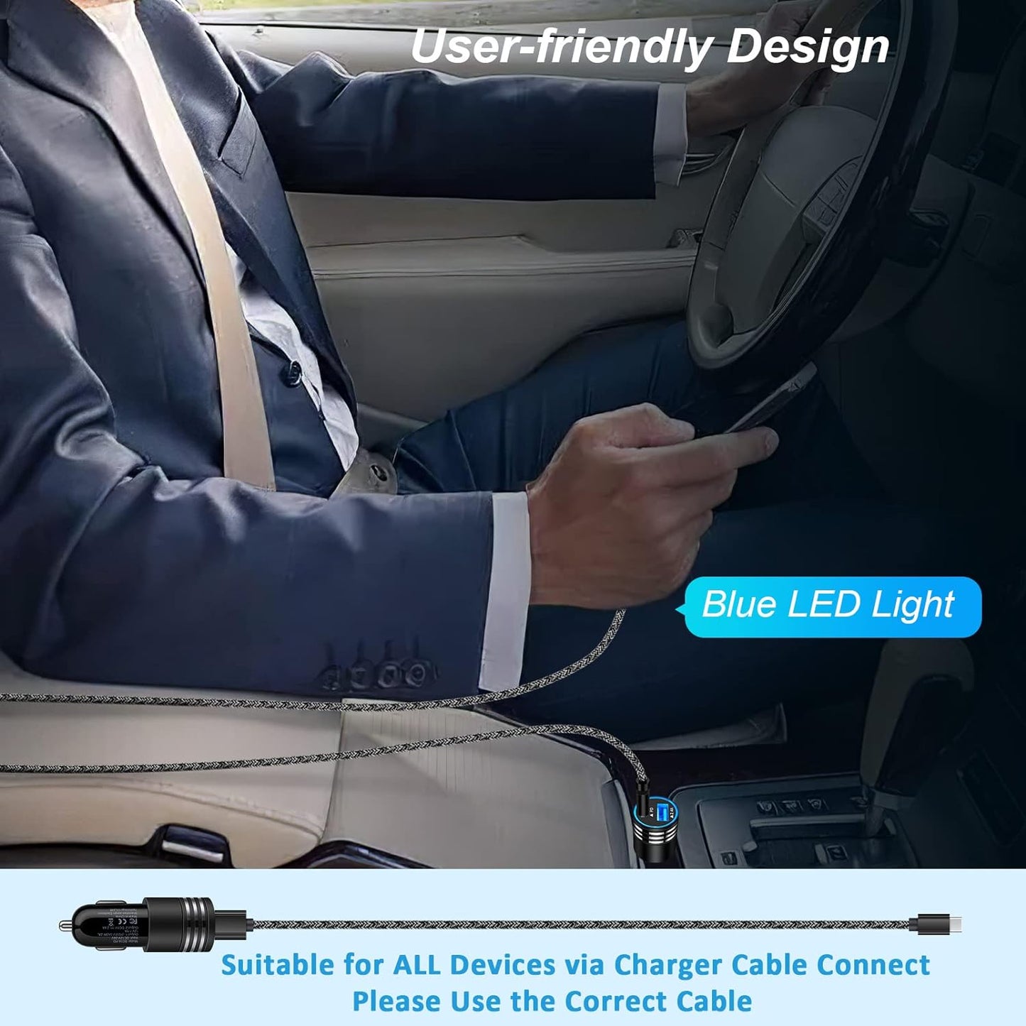 Fast Charging USB-C Car Charger - 30W PD + 2.4A, 2-Pack, Compatible with for iPhone 12-16 / Samsung S21-S25 / Pixel 3-9, Type-C Adapter