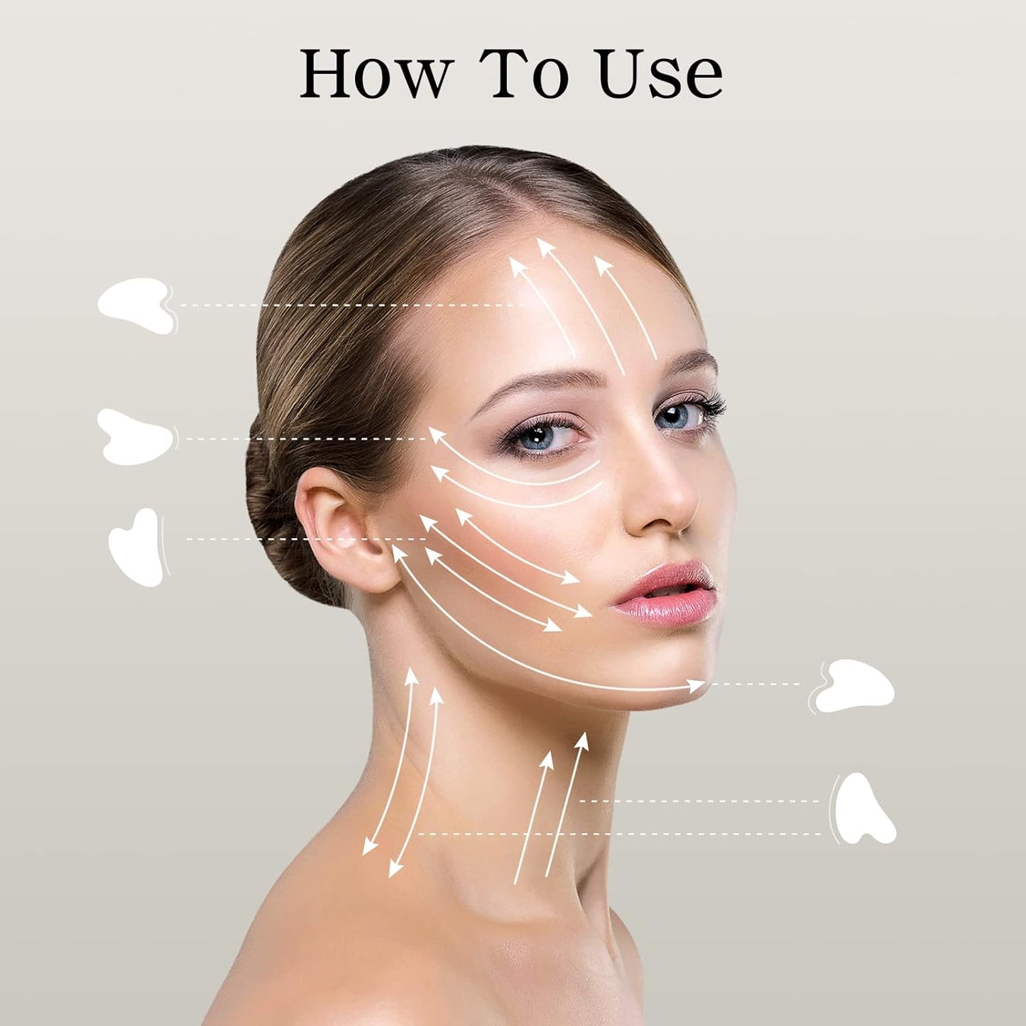 Jade Gua Sha Facial Massage Tool - Sculpt Jawline, Reduce Puffiness and Tension