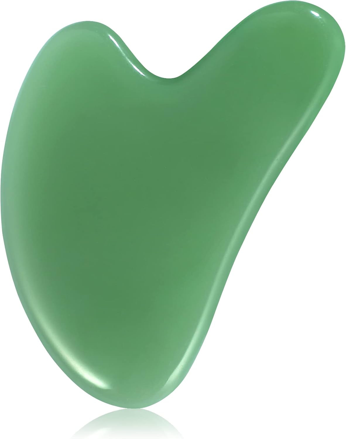 Jade Gua Sha Facial Massage Tool - Sculpt Jawline, Reduce Puffiness and Tension