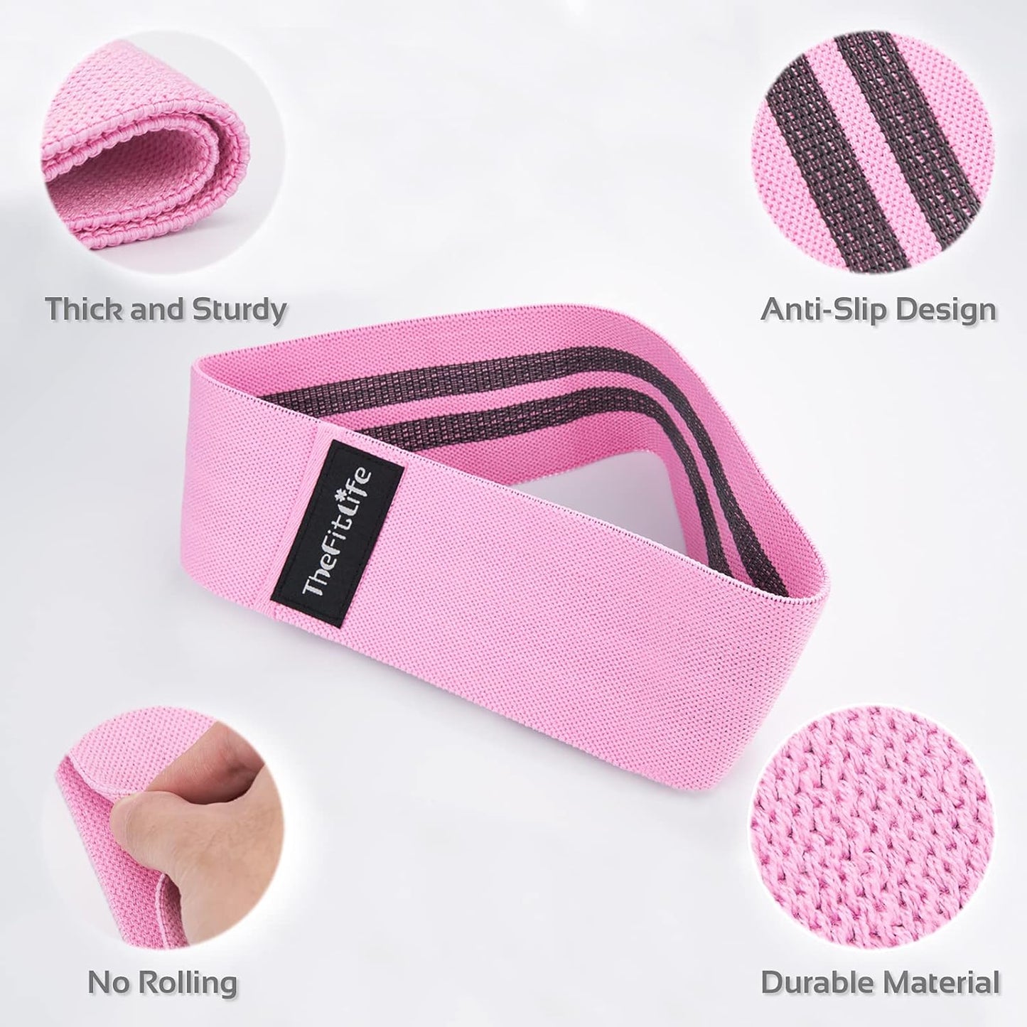 Fabric Resistance Bands - Booty & Glutes Lift, Legs & Thighs Toning, Squat & Hips, Workout Loop Bands for Home Fitness