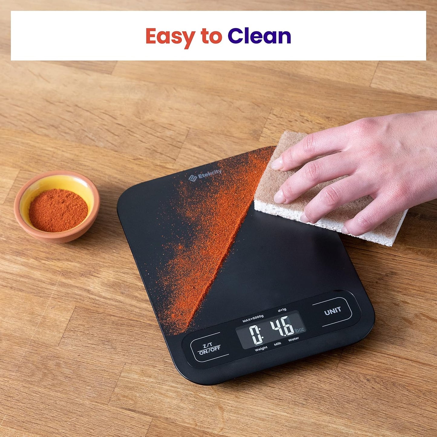 Digital Food Kitchen Scale for Weight Loss, Meal Prep and Cooking - Accurate & Easy to Use, Large Matte Black