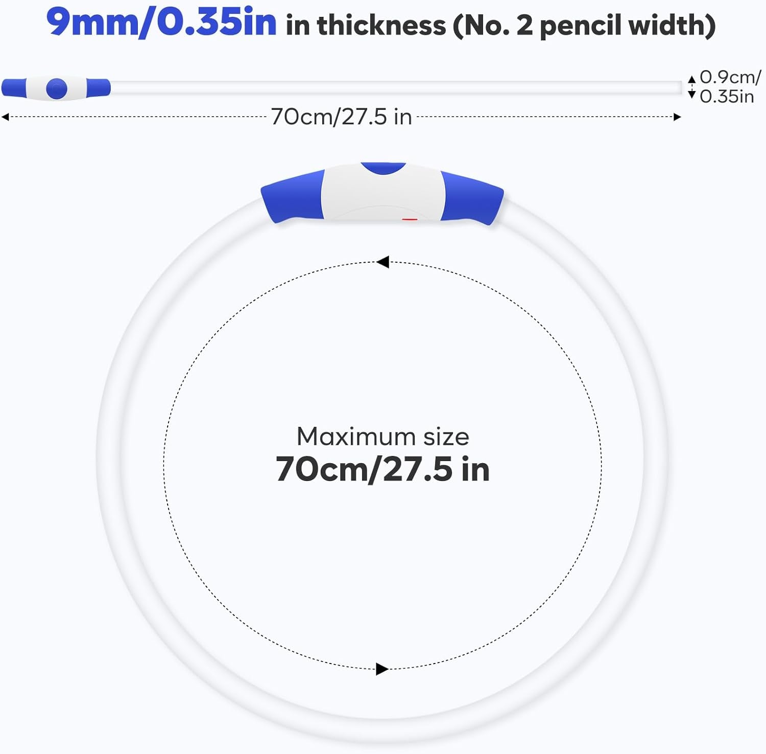 Light up LED Dog Collar - USB Rechargeable, Waterproof, TPU Safety Collar for Night Walks (Adjustable for All Dog Sizes)