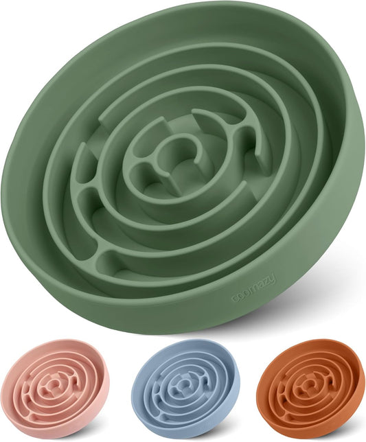 Silicone Slow Feeder Dog Bowl with Suction Cups - Non-Slip, Anti-Bloat & Anxiety-Reducing Puzzle Feeder for All Breeds 