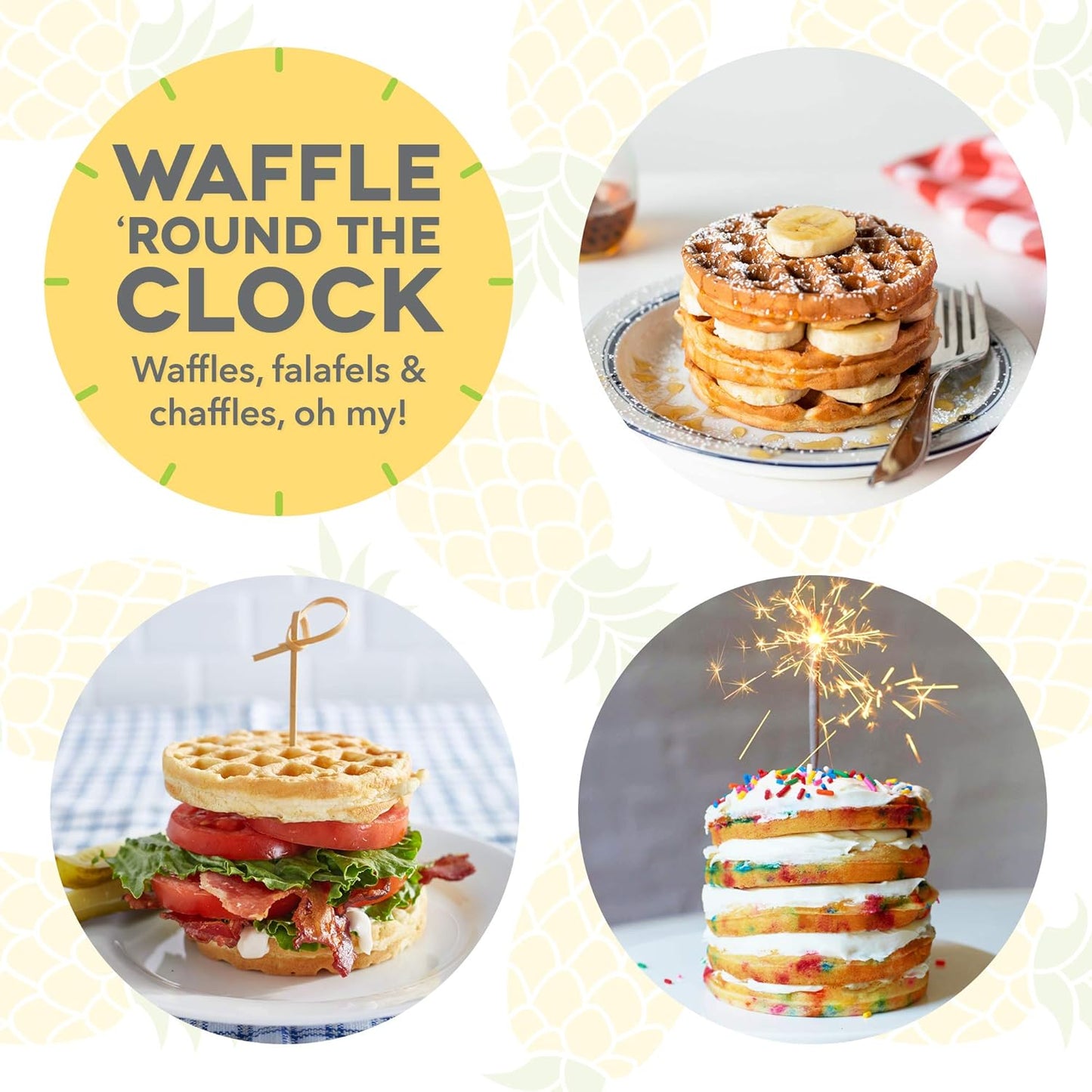 Mini Hash-Brown & Waffle Maker - Quick & Easy, Nonstick, 4 Inch Red Heart