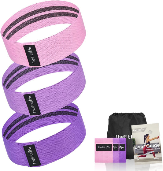 Fabric Resistance Bands - Booty & Glutes Lift, Legs & Thighs Toning, Squat & Hips, Workout Loop Bands for Home Fitness 