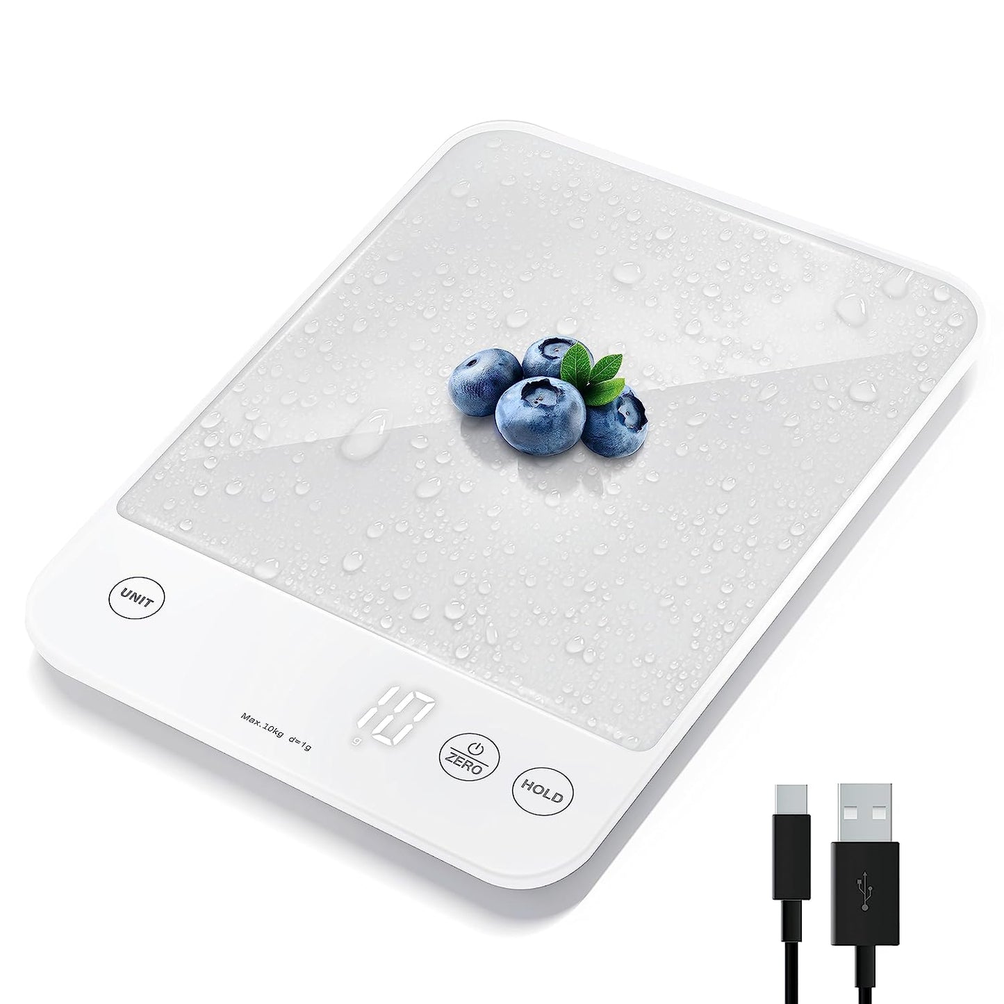 Digital Food Kitchen Scale for Weight Loss, Meal Prep and Cooking - Accurate & Easy to Use, Large Matte Black