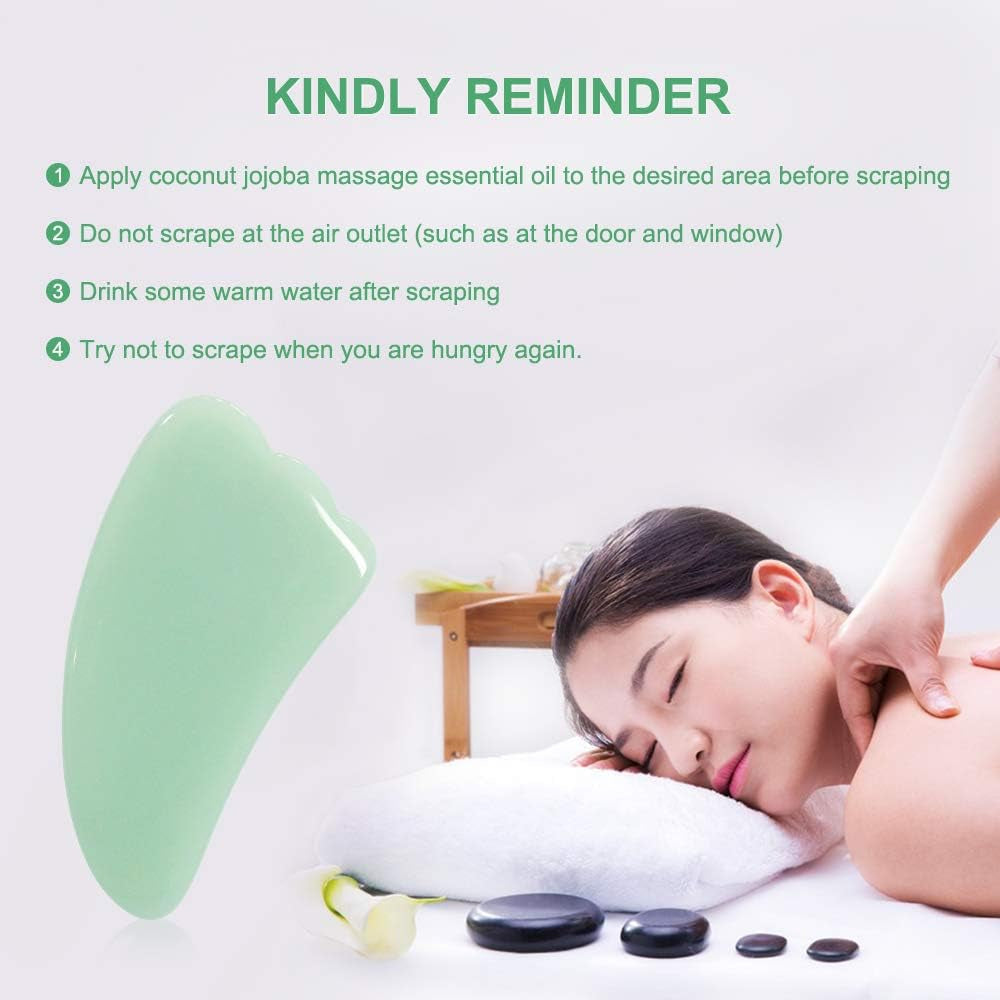 4-Piece Natural Gua Sha Stone Set for Face & Body Sculpting, Lymphatic Drainage, Muscle Release & Skin Glow