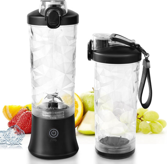 Portable Blender with 20oz Cup and Lid – USB Rechargeable, Perfect for Smoothies On-the-Go
