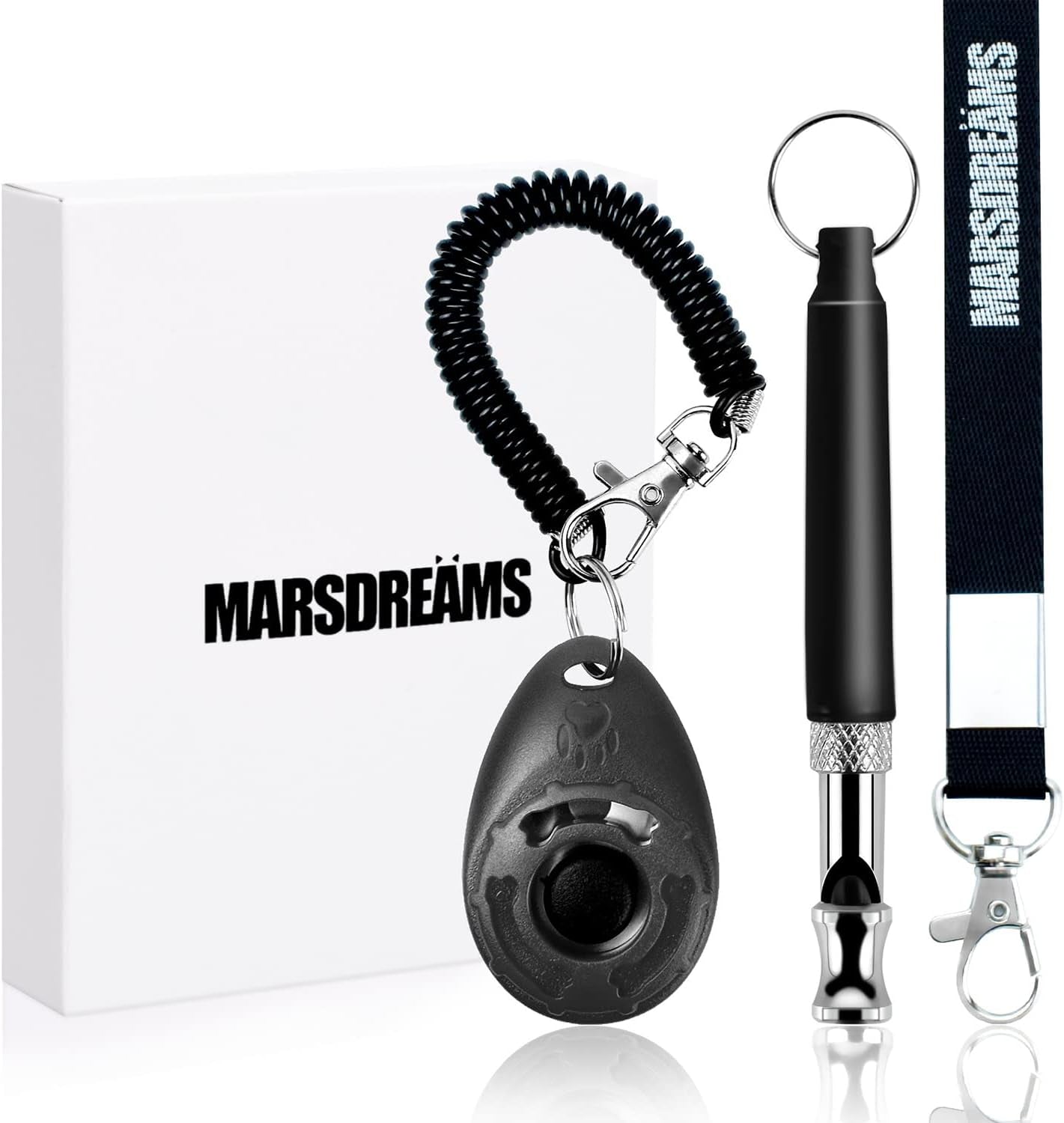 Pet Training Clicker & Whistle Set With Lanyard (3-Pack) - Adjustable Frequency Long-Range Behavior & Bark Control, Training Accessories for Dogs & Puppies 