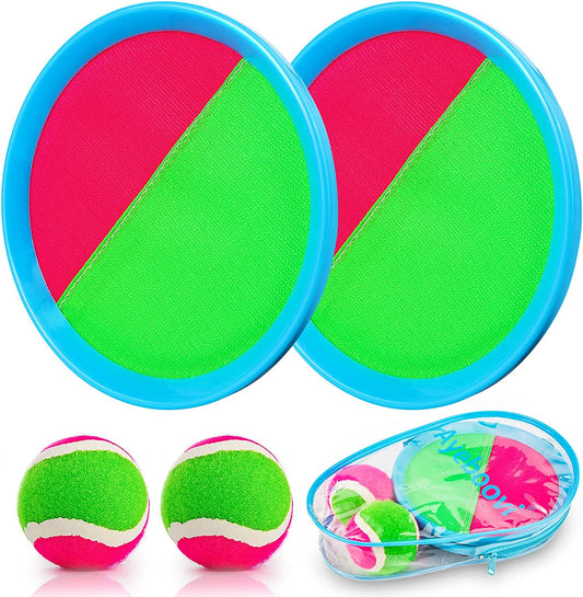 Toss and Catch Paddle Ball Game - Outdoor Beach Pool Sand and Everywhere Toy or Gift (2 Paddles 2 Balls)